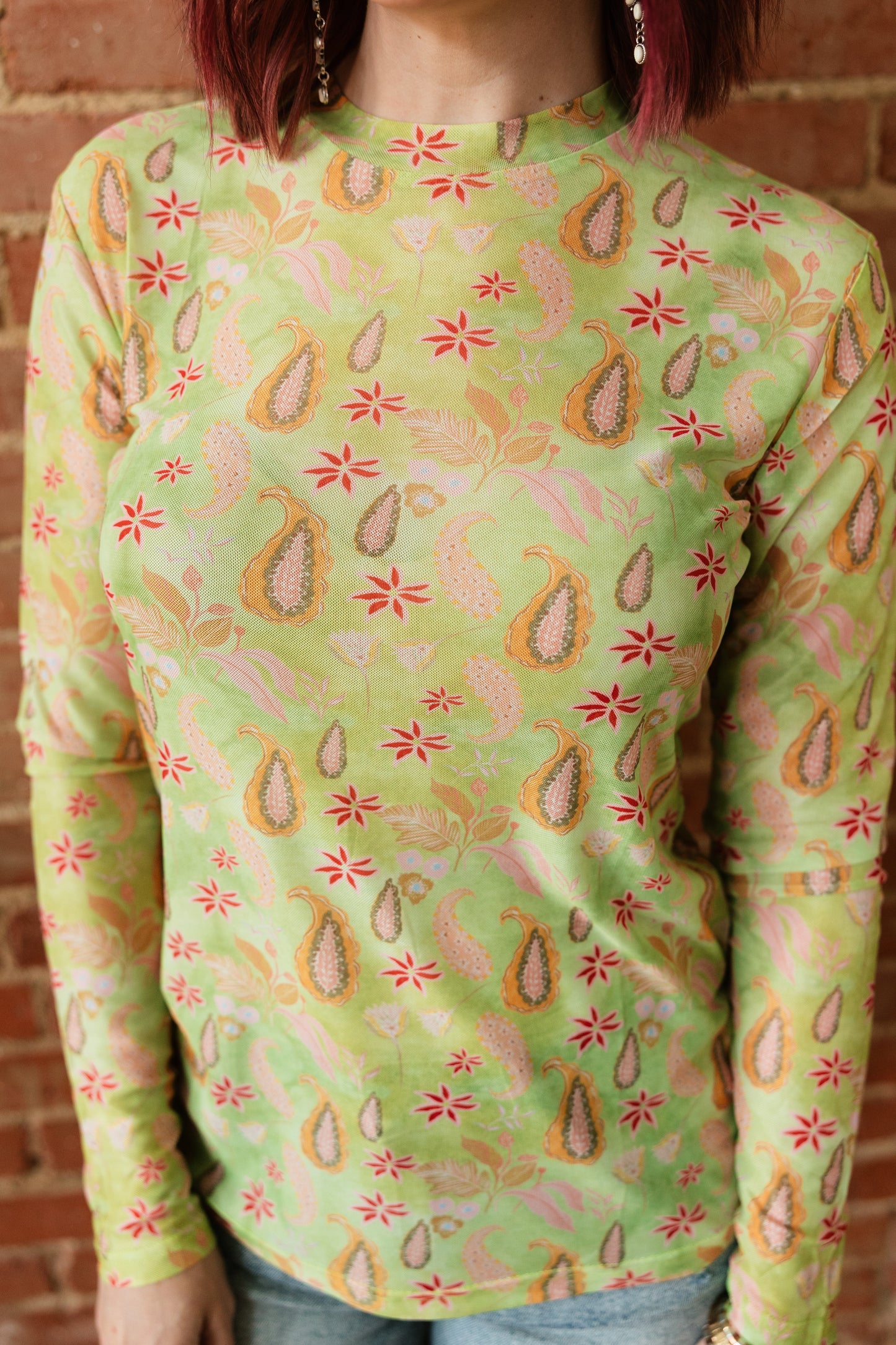 TH1221 NEON PAISLEY  MESH TOP (7 Piece)