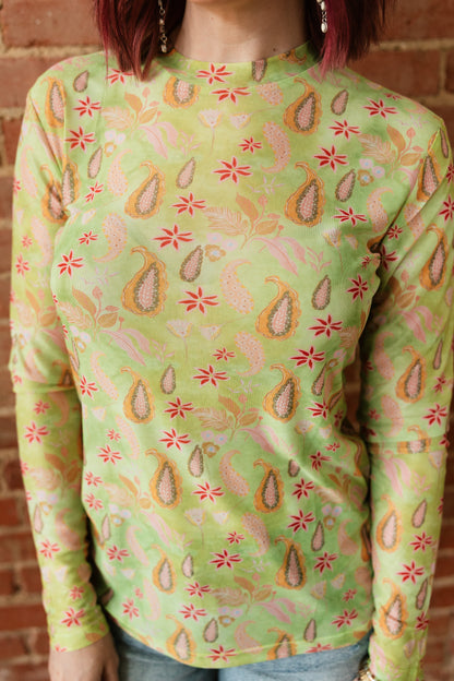 TH1221 NEON PAISLEY  MESH TOP (7 Piece)