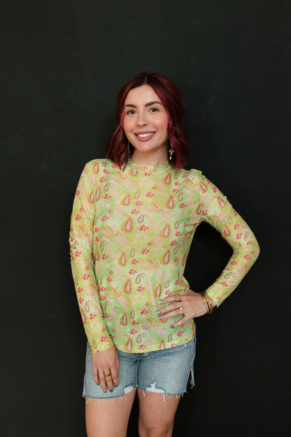 TH1221 NEON PAISLEY  MESH TOP (7 Piece)