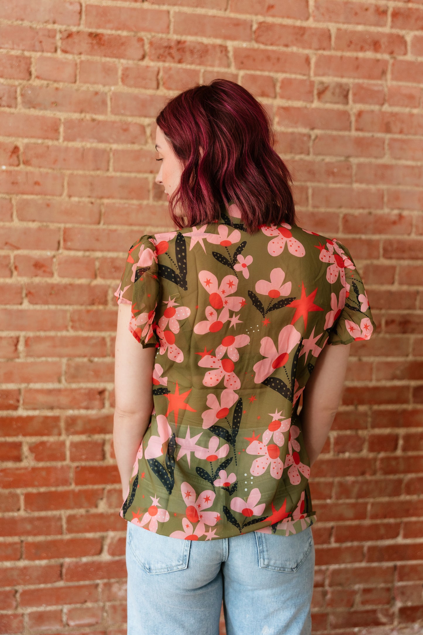 TH199 OLIVE PINK FLOWER DOT (7 PIECE)