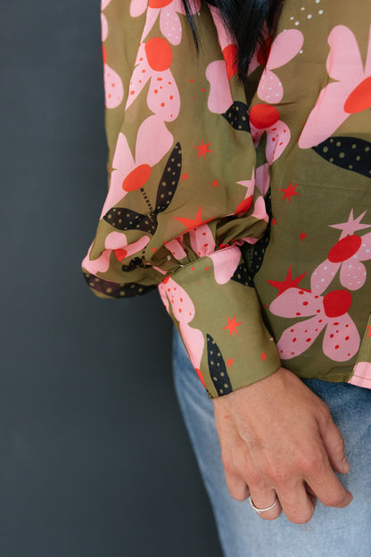 TH11 DOT FLOWER  BLOUSE (7 PIECE)