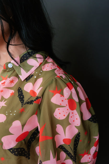 TH11 DOT FLOWER  BLOUSE (7 PIECE)