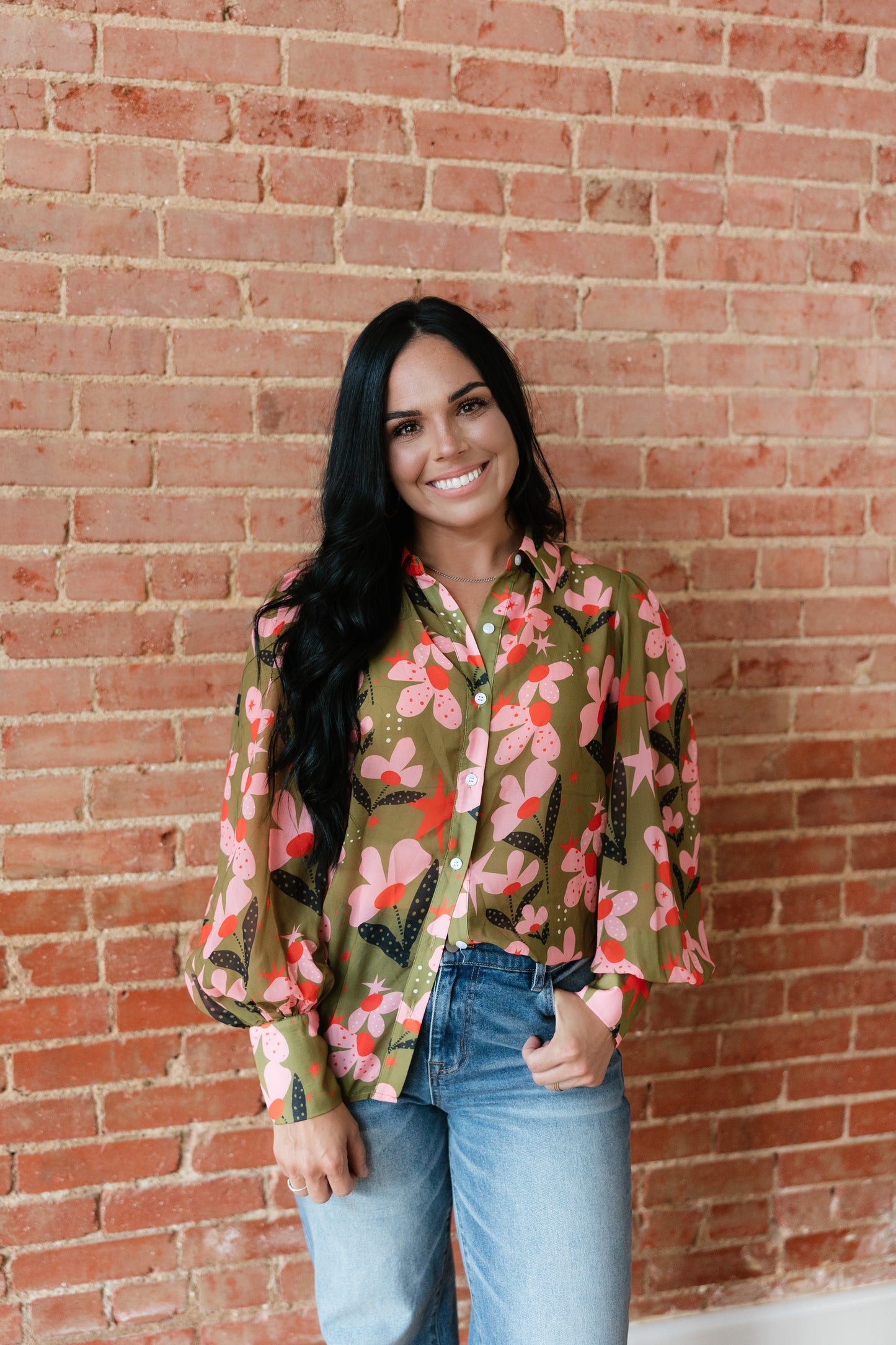TH11 DOT FLOWER  BLOUSE (7 PIECE)