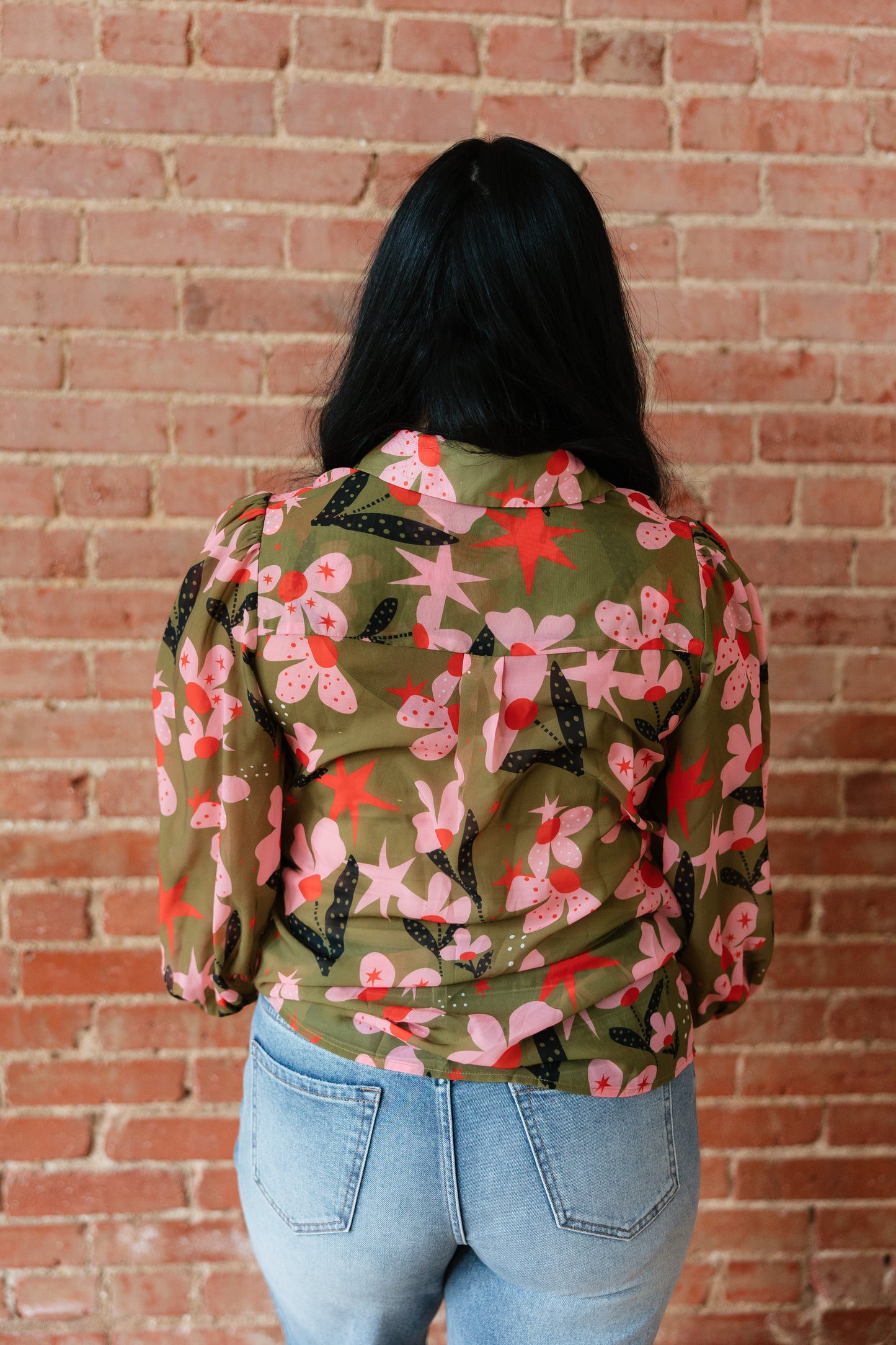 TH11 DOT FLOWER  BLOUSE (7 PIECE)
