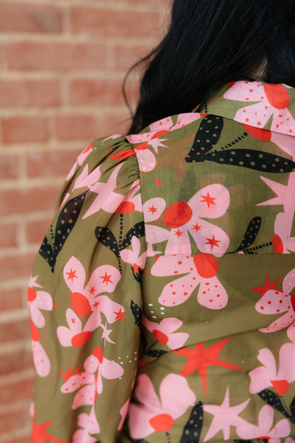 TH11 DOT FLOWER  BLOUSE (7 PIECE)