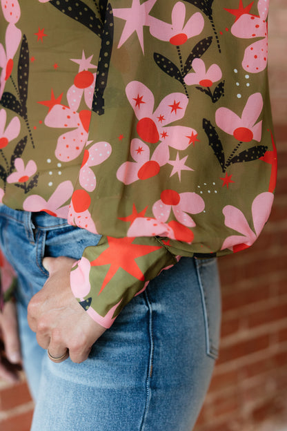TH11 DOT FLOWER  BLOUSE (7 PIECE)