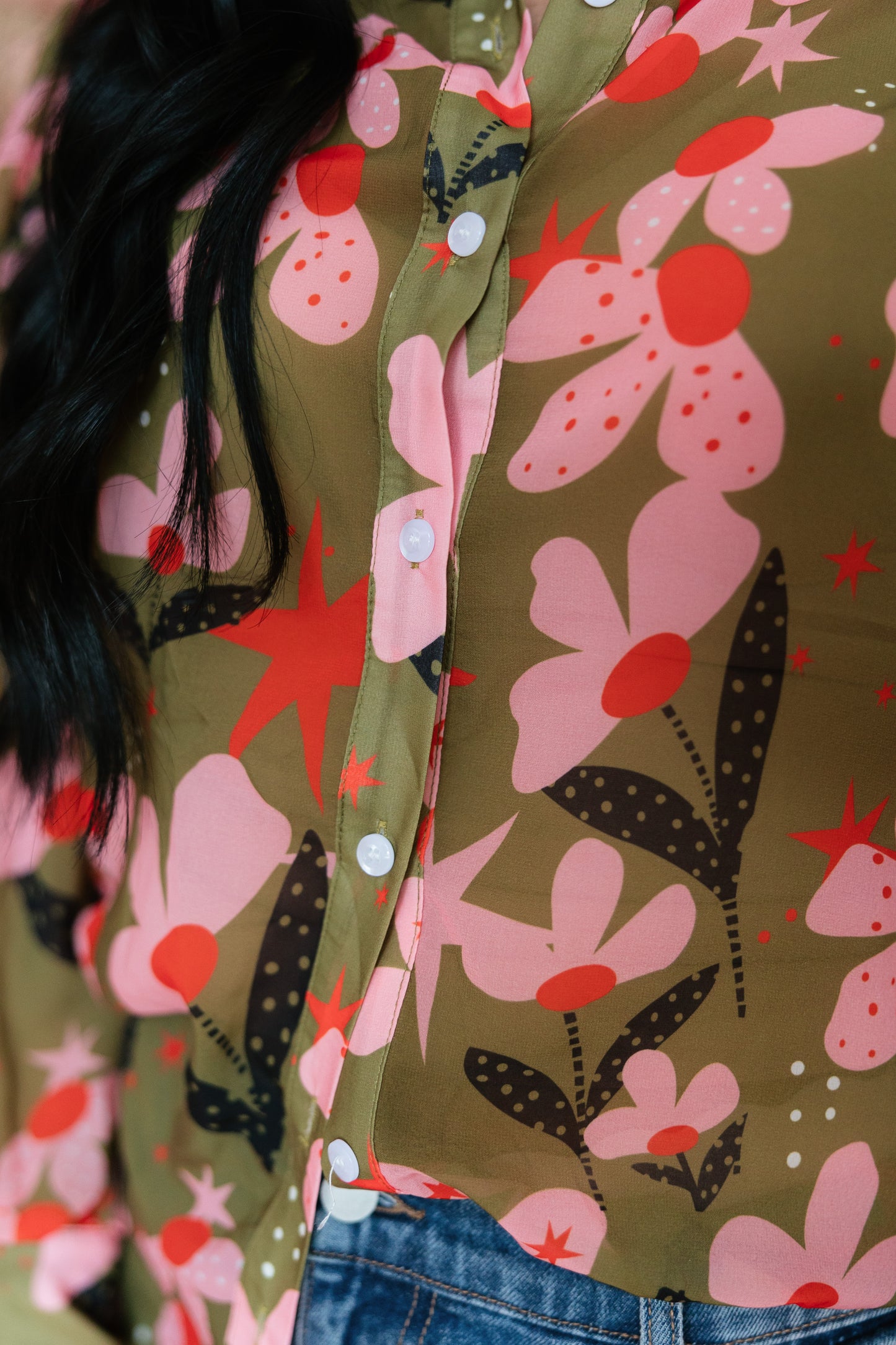 TH11 DOT FLOWER  BLOUSE (7 PIECE)