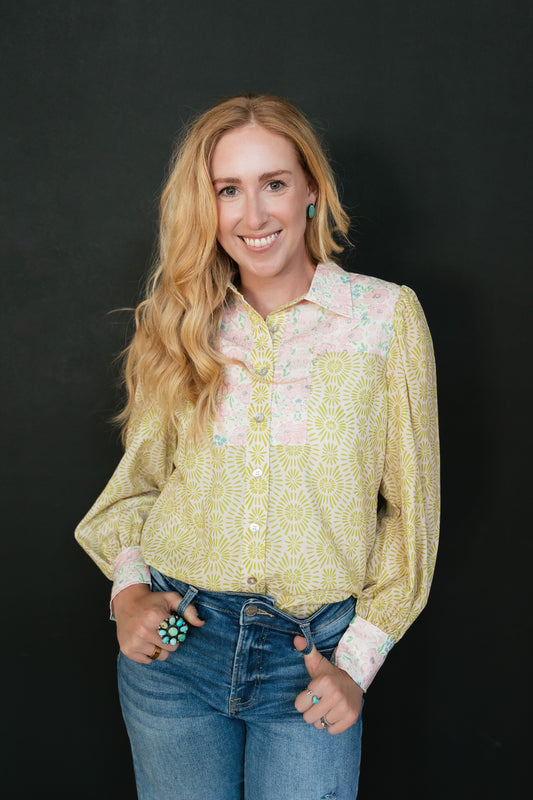 TH2600 PINK FLORAL TOP (7 Piece)