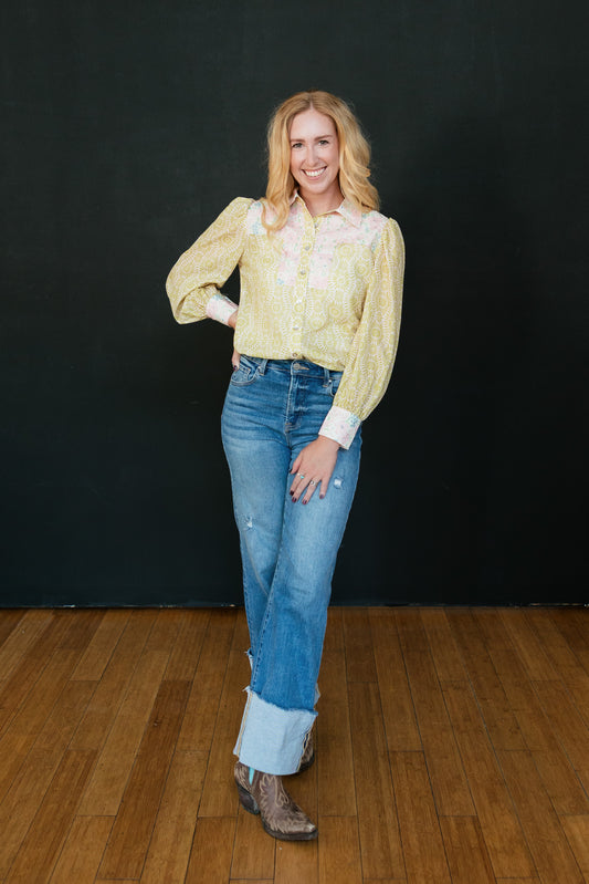 TH2600 PINK FLORAL TOP (7 Piece)