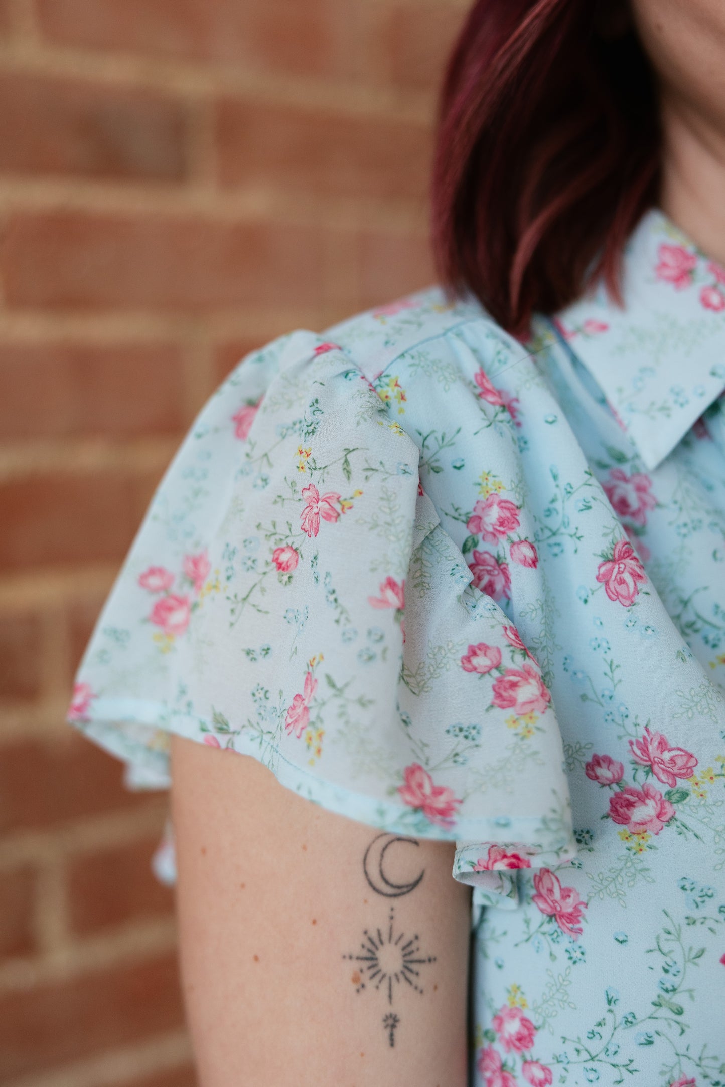 TH83 BLUE FLORAL DRESS (7 Piece)