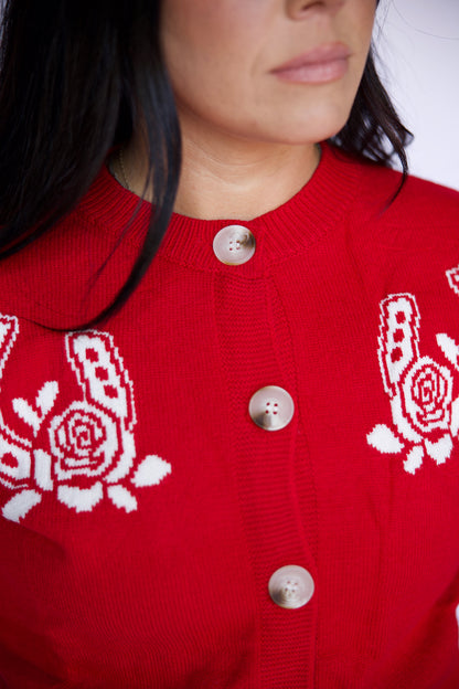 TH2307_RED DOUBLE HORSESHOE_KNIT SWEATER (7 PIECE)