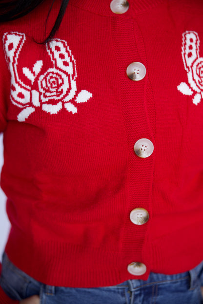 TH2307_RED DOUBLE HORSESHOE_KNIT SWEATER (7 PIECE)