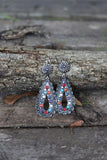 0177 H57 MULTI WESTERN TEARDROP POST EARRINGS