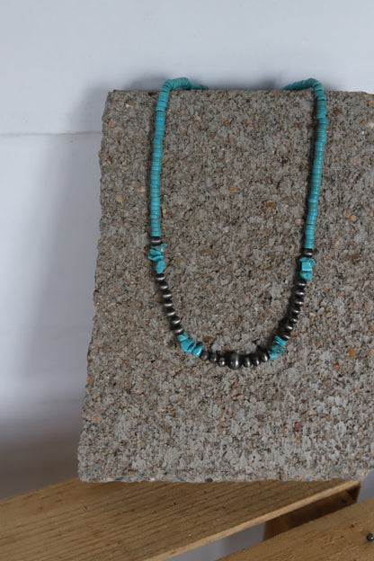 7601 H170 TURQUOISE WESTERN CHIP NECKLACE