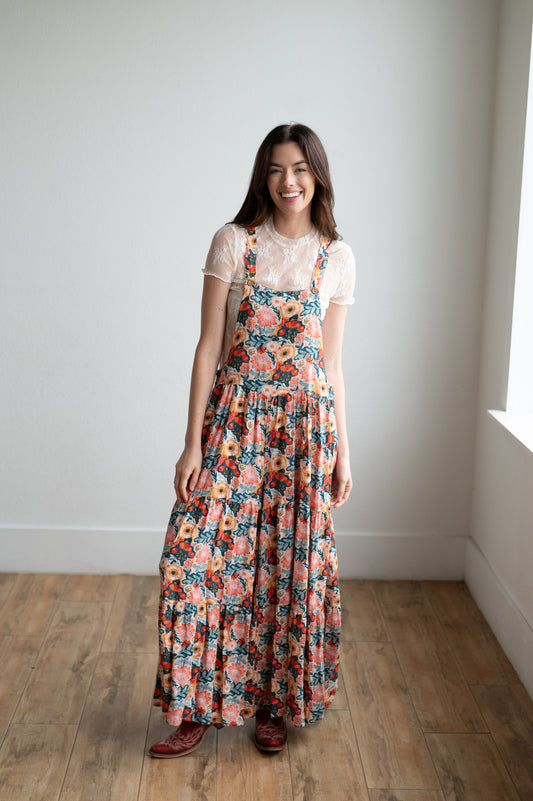 TH86 Overall RUFFLE ROMPER VINTAGE POPPIE (7 Piece)