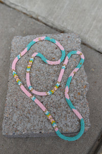1012 PINK SEEDBEAD  NECKLACE
