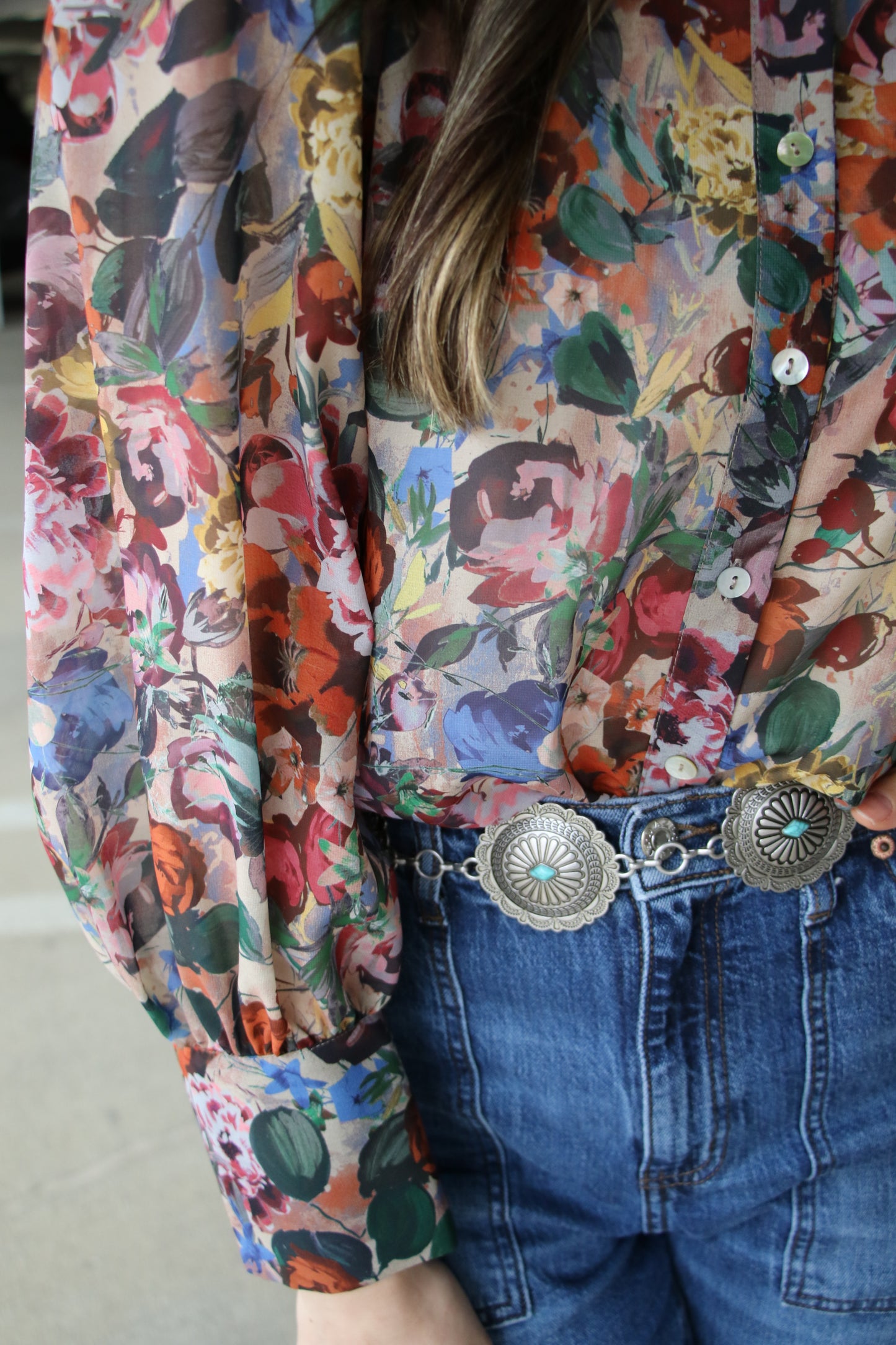 TH5125 S150 LINK CONCHO BELT -SILVER (1 Piece)