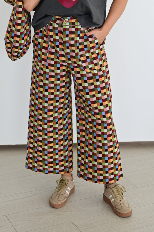 TH56 MULTI CHECK WEAVE PANT (8 Piece)