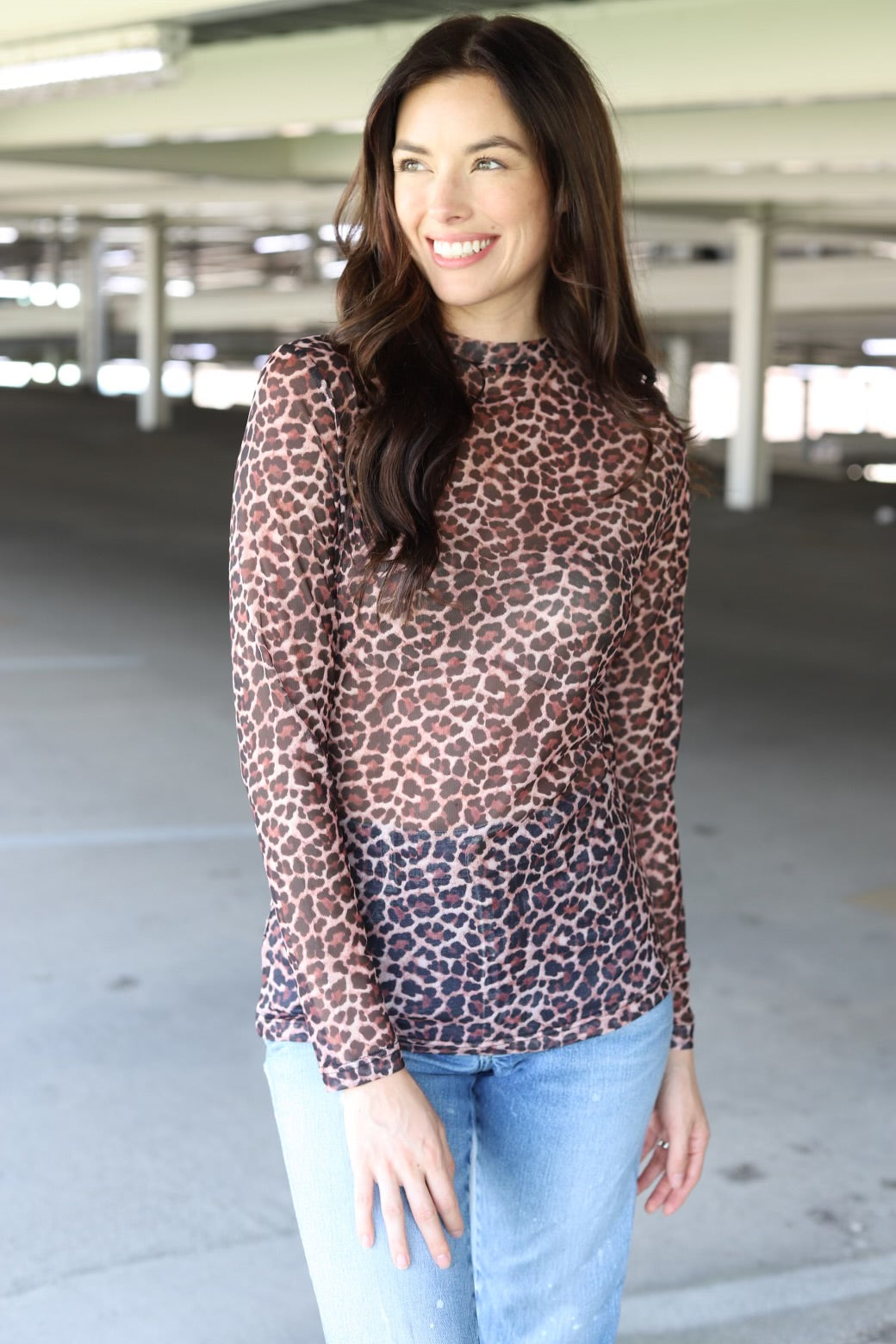 TH1221 S364 DARK CHEETAH  MESH TOP (1 Piece)