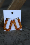 40225 ACRYLIC HOOP AMBER CRYSTAL EARRING