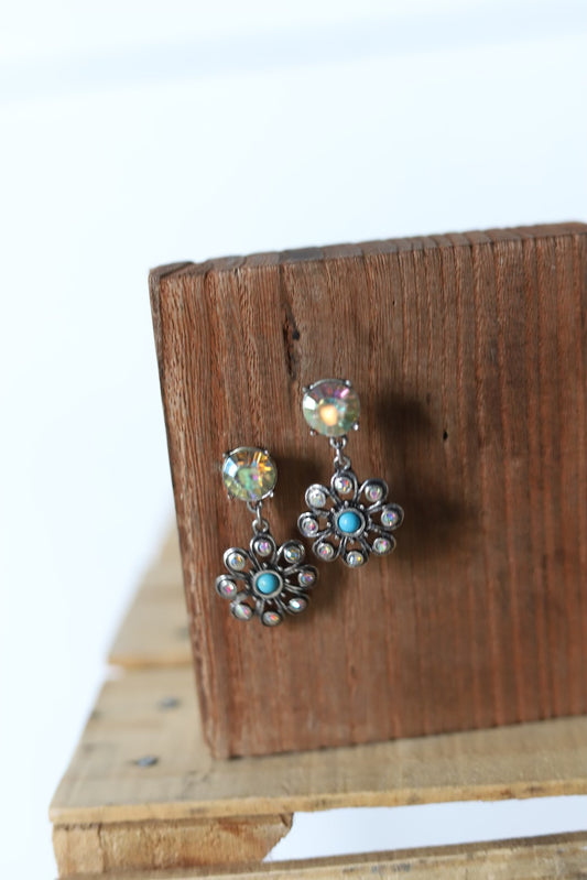 22235 H208 WESTERN STONE DROP EARRING