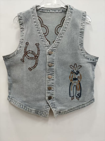TH9800 Roping Cowboy Embroidery Vest (7 PIECE)