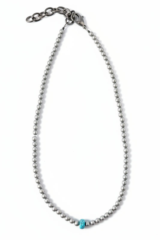 224261 Silver NL W/ Turq Bead