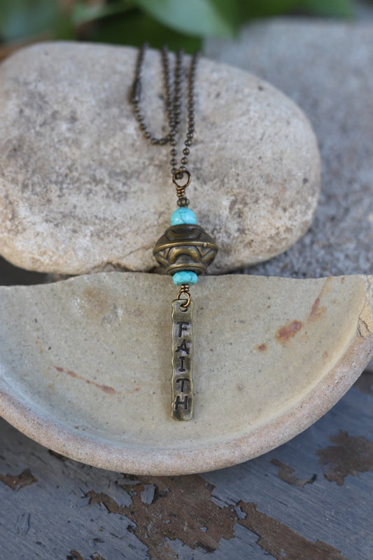 82312 R2-1 FAITH CHARM 36" BALL CHAIN NL