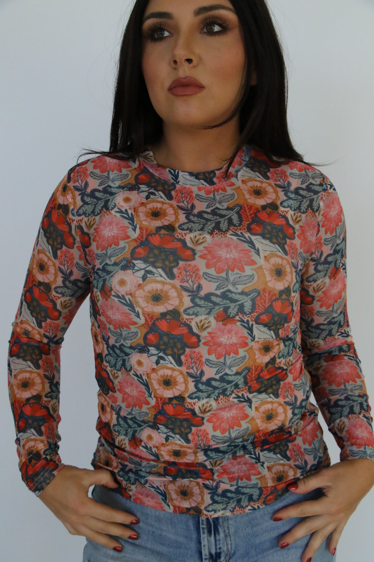 SINGLE SALE TH1221 S43 VINTAGE POPPIE MESH TOP (1 Piece)