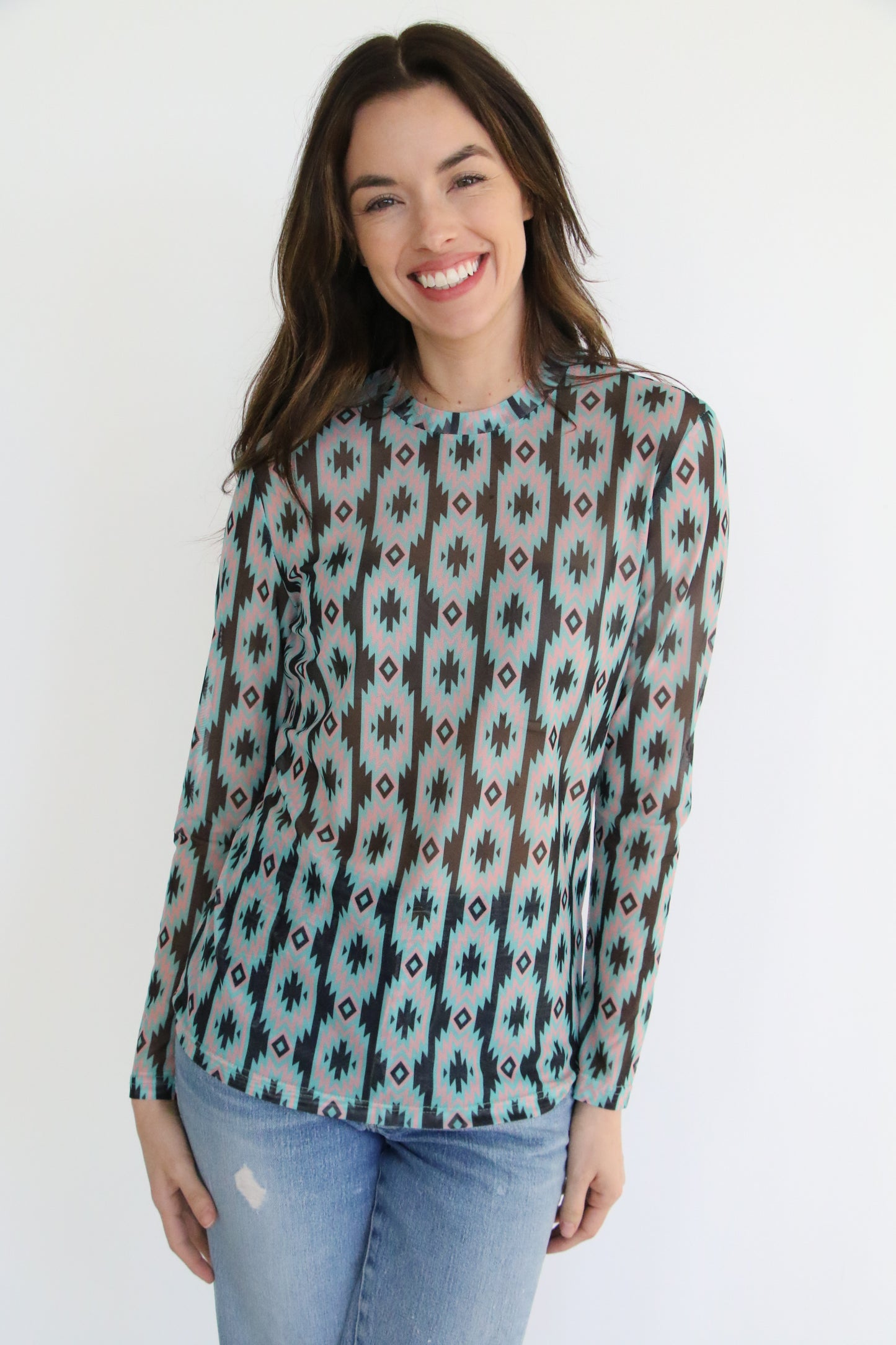 SINGLE SALE S42 TH1221 TURQ AZTEC MESH TOP (1 PIECE)