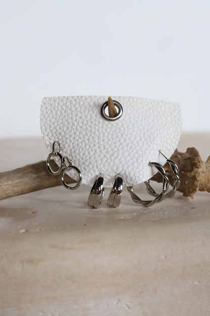 448RH H161 SILVER HOOP EARRING SET OF 3