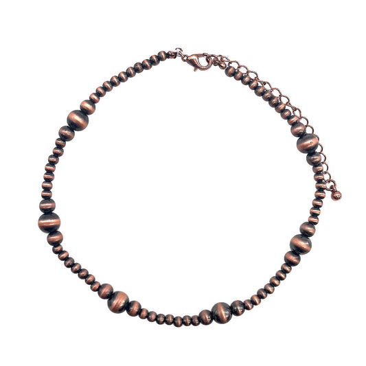 0047 Copper FAUX SILVER BEAD CHOKER