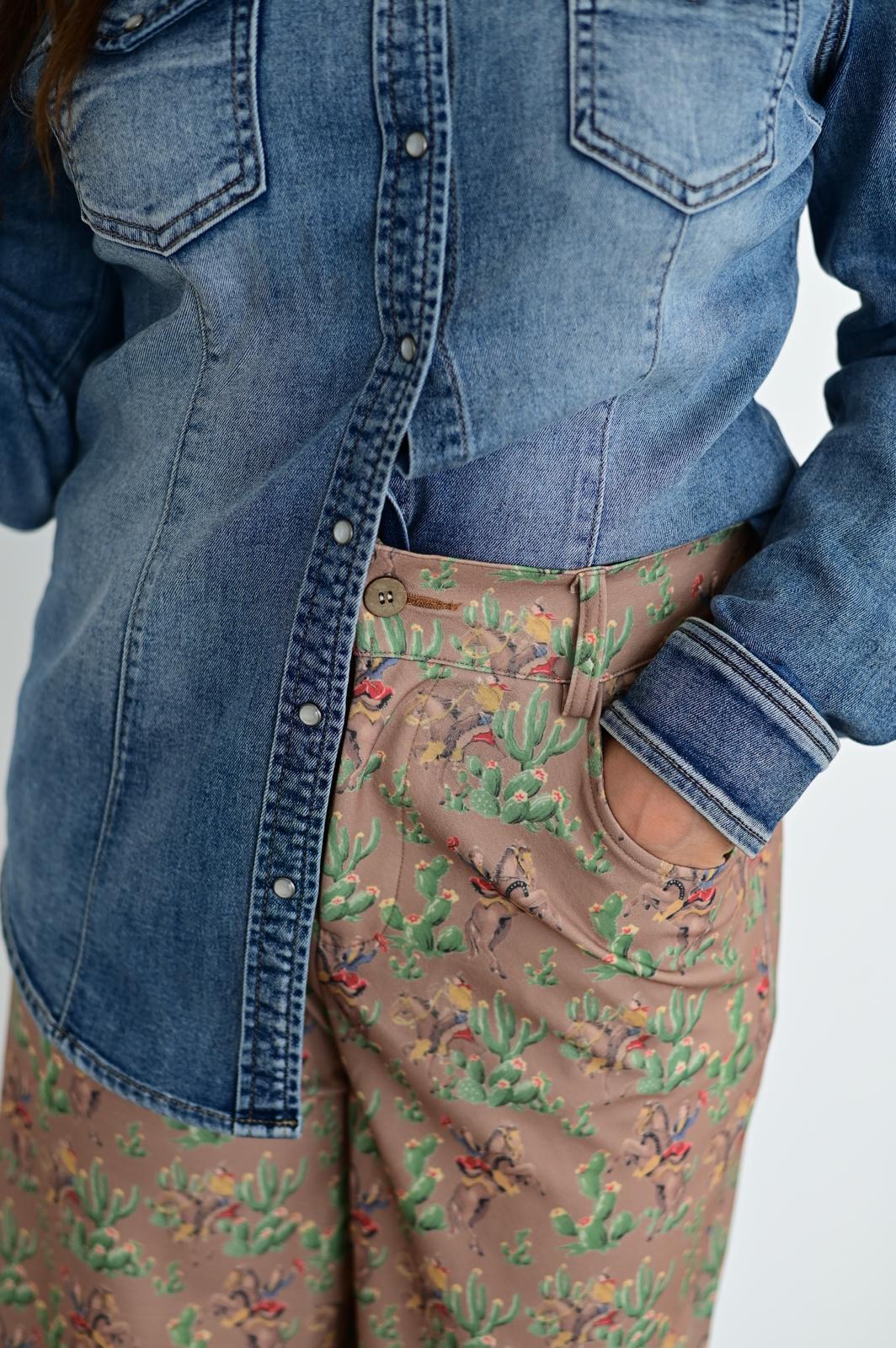 TH221 RETRO CACTUS COWBOY TROUSER PANT (7 Piece)