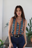 RTS TH160 RUST AZTEC  SNAP VEST (2) CURVY