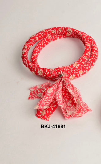 TH1153 FABRIC DOUBLE BANGLE - RED