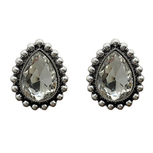 2265 T106 CLEAR CRYSTAL TEARDROP STUD ER