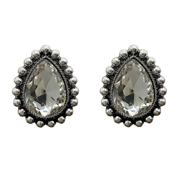 2265 T106 CLEAR CRYSTAL TEARDROP STUD ER