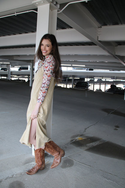 1408 VINTAGE TAN WASH TANK DRESS