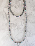 0805 H147 WESTERN 2 LAYERED FAUX SILVER BEAD 30” NL