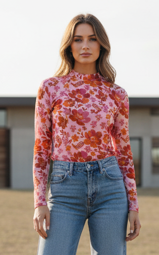 TH1221 PINK BOOT FLORAL (7 Piece)