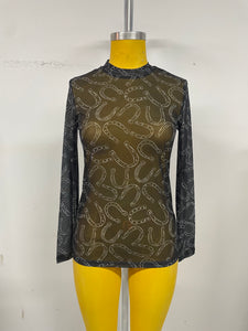 TH1221 HORSESHOE BLACK MESH TOP(7 Piece)