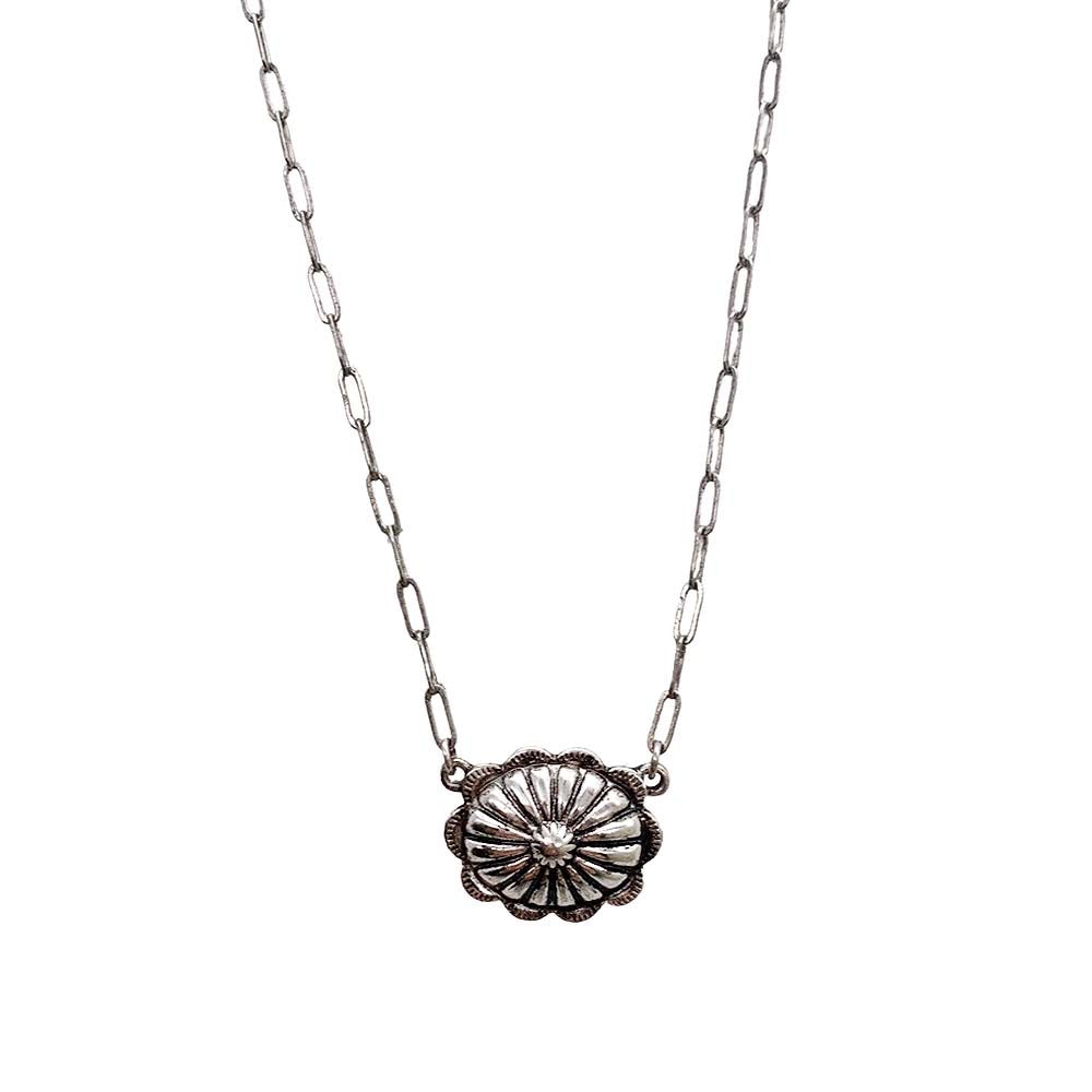 20023 T31 DAINTY CONCHO CHAIN NL- SILVER