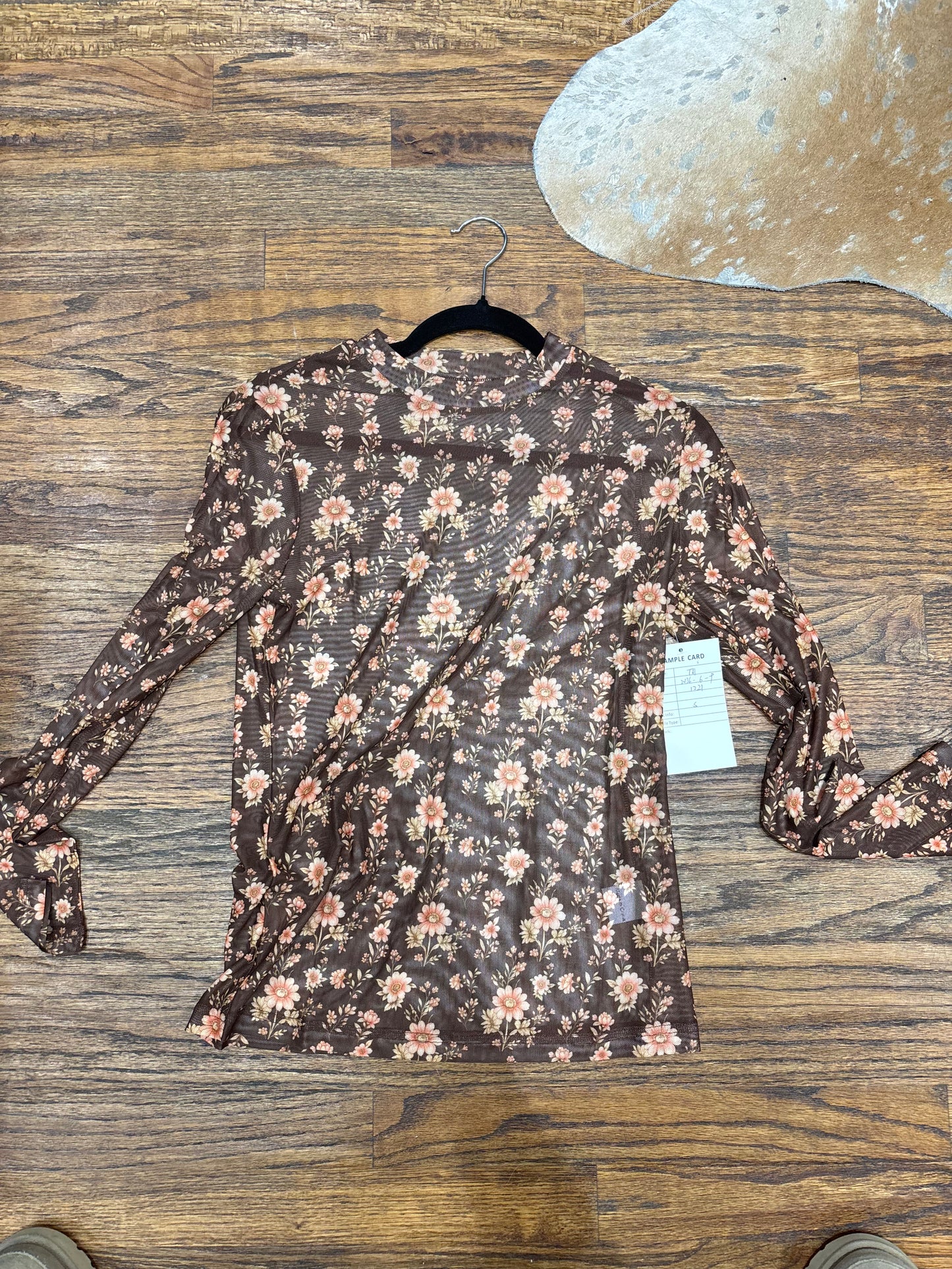 TH1221 BROWN FLORAL MESH (7 PIECE)