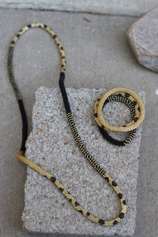 CHEETAH SEEDBEAD SET