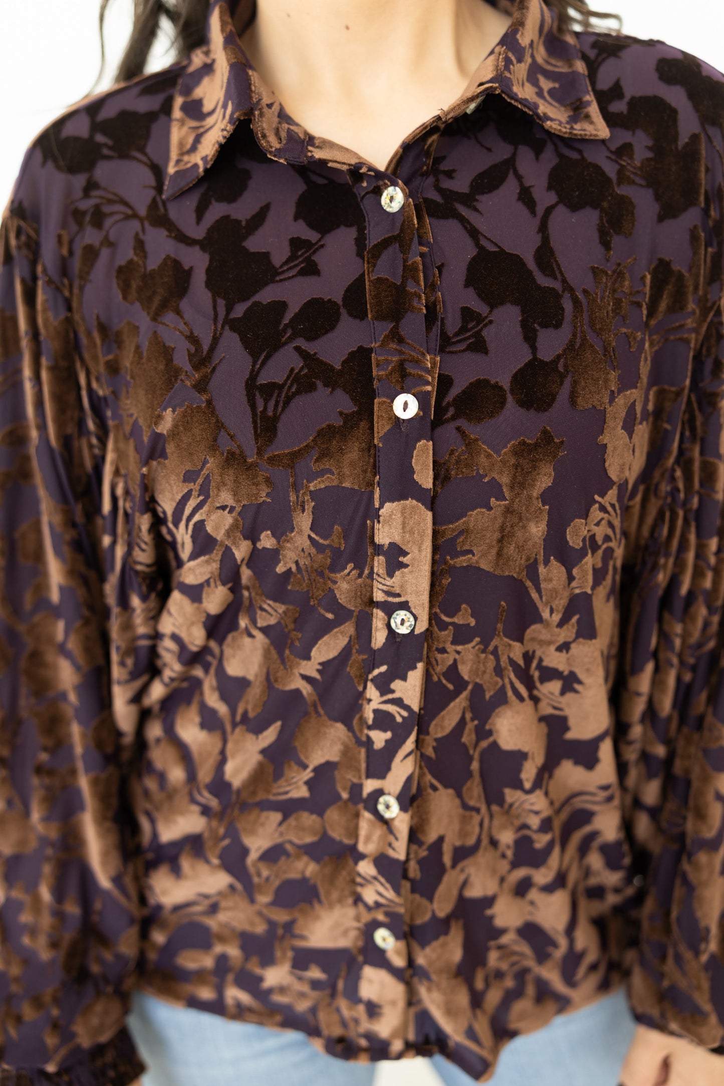 TH23 S220  CHOCALATE VELVET TOP (1 Piece)