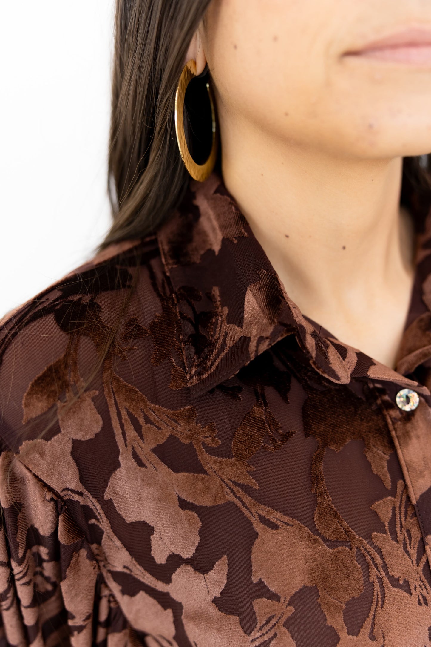 TH23 S220  CHOCALATE VELVET TOP (1 Piece)