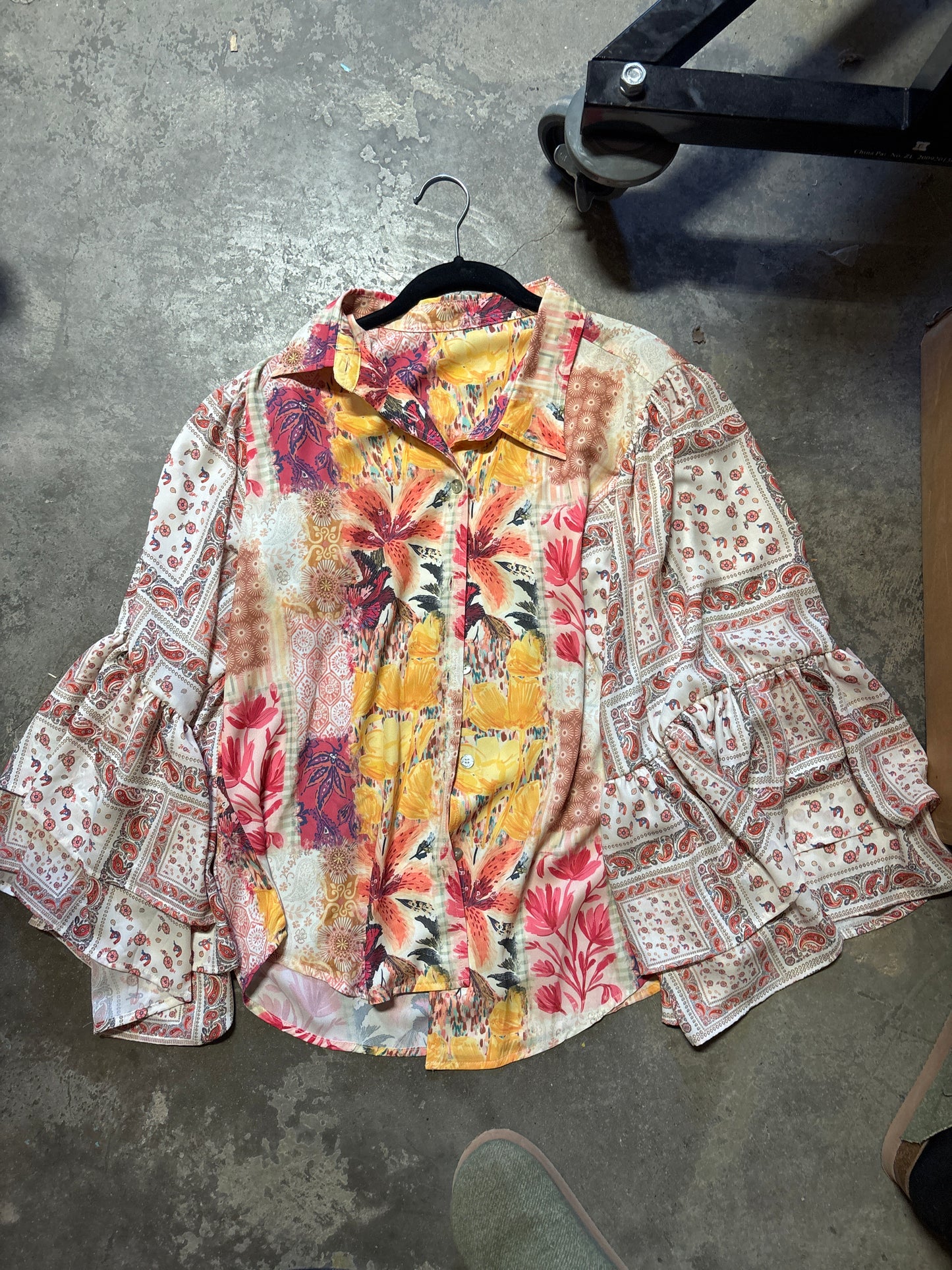 TH103 RUST FLORAL PATCHWORK MIX