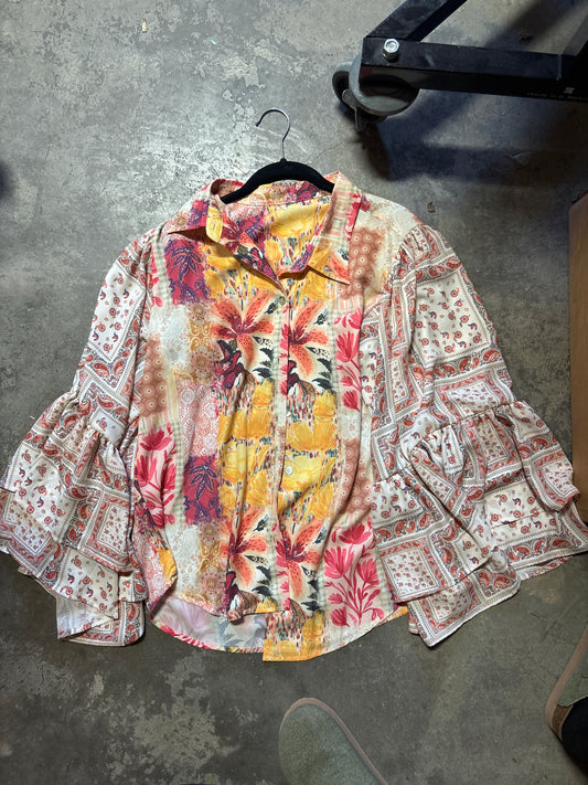 TH103 RUST FLORAL PATCHWORK MIX