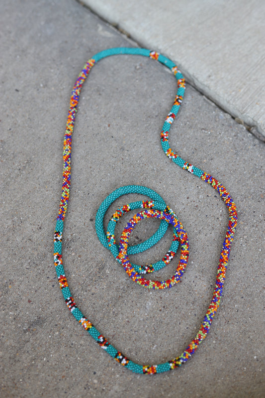 TURQ SEED BEAD SET