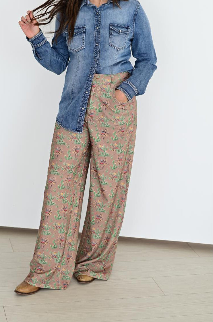 TH221 RETRO CACTUS COWBOY TROUSER PANT (7 Piece)